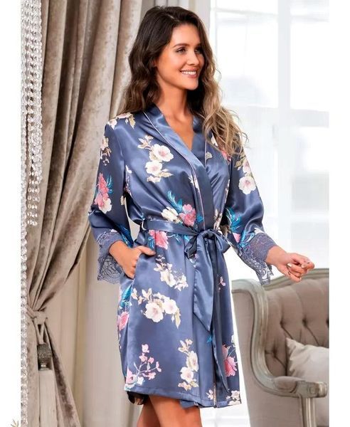 Жіночий шовковий халат Генрієтта 3763 Mia-Amore 2XL/3XL Mia_3763_2XL/3XL фото
