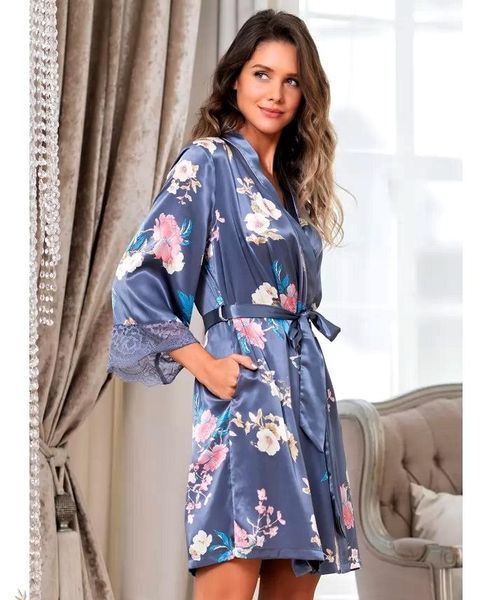 Жіночий шовковий халат Генрієтта 3763 Mia-Amore 2XL/3XL Mia_3763_2XL/3XL фото