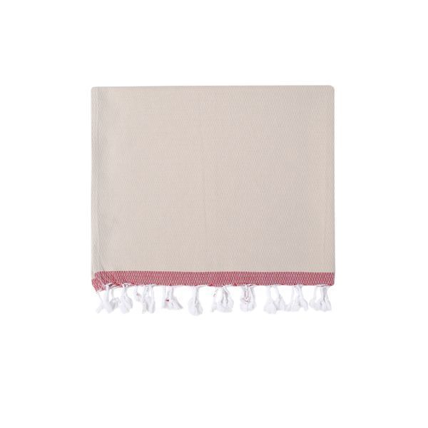 Полотенце Barine Pestemal - Basak 95x165 Beige-Marsala бежевый-марсала svt-2000022275545 фото