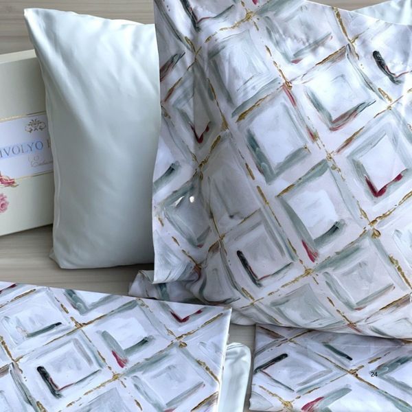 Постельное белье сатин Де Люкс Tivolyo Home BAILEY Евро 200х220 см 240х260 см 50х70см (4шт) p_s_k_063558 фото