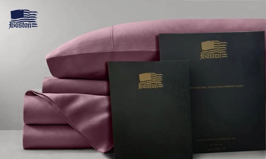 Простыня на резинке Orchid сатиновая Jefferson фиолетовая 100х200 posmar58218 фото