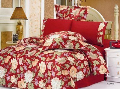 Атласное постельное белье Евро Le Vele VOLANTE низ 100% хлопок, верх искусственный шелк 0107.SAL.00.00.000.02.163 фото