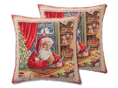 Наволочка двухсторонняя новогодняя гобеленовая с люрексом "Artisan" 45х45 см 716-125 Lefard_716-125 фото
