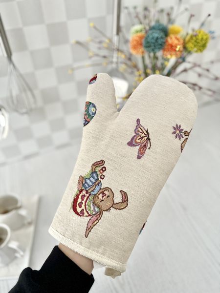 Рукавиця кухонна гобеленова RK0067 Limaso, 17x30, Великодній, Без люрексу, 75% поліестер, 22% бавовна, 3% акрил, Гобелен lim_RK0067 фото