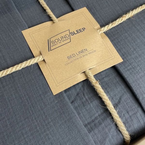 Постільна білизна SoundSleep Stonewash Muslin Graphite Євро 200х220 p_s_k_2251736453013 фото