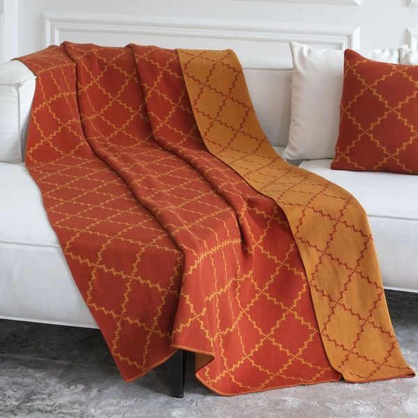 Плед 150х200 LA MODNO DIAMOND ORANGE-MUSTARD hr-ln200176 фото