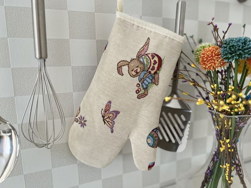 Рукавиця кухонна гобеленова RK0067 Limaso, 17x30, Великодній, Без люрексу, 75% поліестер, 22% бавовна, 3% акрил, Гобелен lim_RK0067 фото