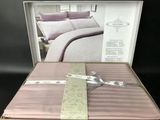 Постельное белье страйп-сатин евро BELIZZA Line pembe Sul-1309 фото