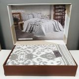 Жакардове покривало з наволочками кавове Helen Kahve posmar85190 фото