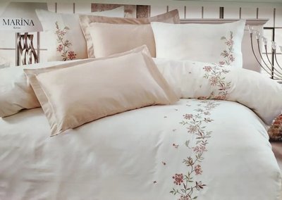 Постельное белье Dantela Vita Marina Cream Сатин з вишивкою d-c122299770 фото