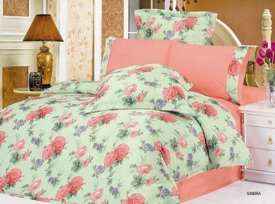 Атласное постельное белье Евро Le Vele SANDRA низ 100% хлопок, верх искусственный шелк 1117SAL30085 фото