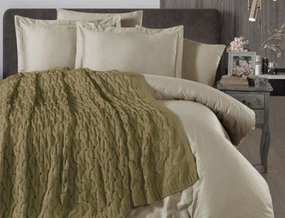 Комплект с вязаным пледом Nirvana Tango 523-Tango Green 523-Tango-Green-Євро фото