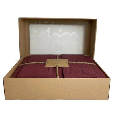 Постельное белье SoundSleep Stonewash Muslin Burgundy Евро 200х220 p_s_k_2251736450012 фото