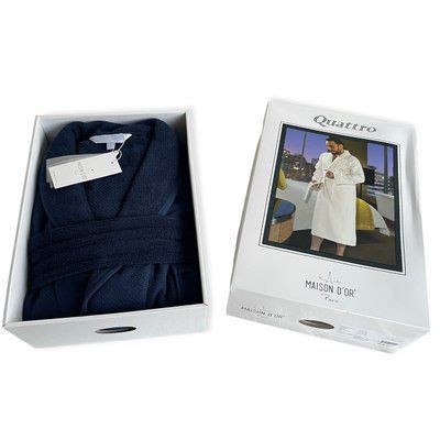 Чоловічий вафельний халат Maison D'or Quattro quatro_navy-xl фото