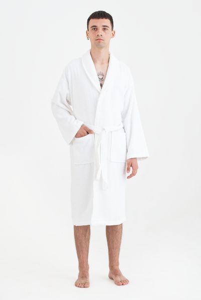 Халат махровый unisex Lotus Home - Basic Line white 2XL svt-2000022189637 фото