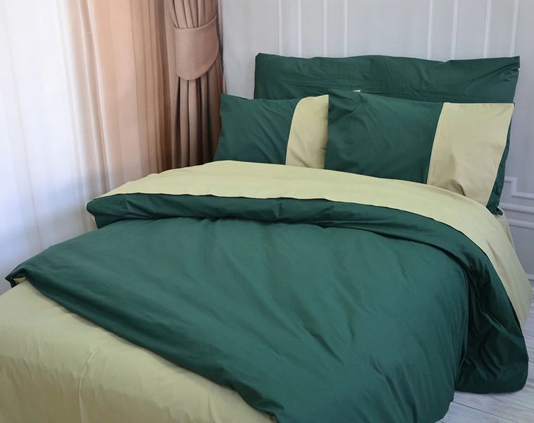 Постільна білизна PREMIERE DARK GREEN / OLIVE Ранфорс usk550254 фото