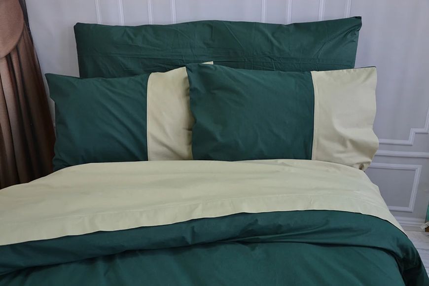 Постільна білизна PREMIERE DARK GREEN / OLIVE Ранфорс usk550254 фото