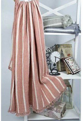 Хлопковый плед Barine Cocoon Stripe orange, 130 х 170 см sv2000022196543 фото