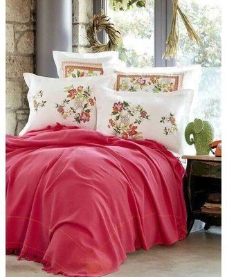 Постельное белье летнее Karaca Home Siena fusya 2018-2 фуксия pike jacquard - евро: хлопок, ранфорс sv2000022180801 фото