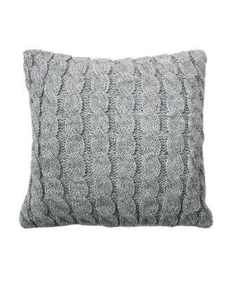 Декоративна подушка в'язана Коси сіра, 33х33см ПРОВАНС 027425 provence_027425 фото
