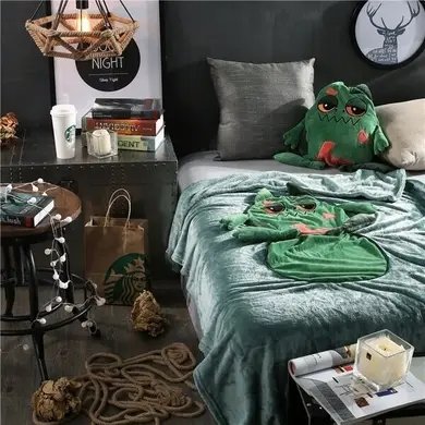 Дитячий плед тм "Homytex" 3 в 1 Жаба зелений 5568 фото