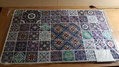 Набір килимків для ванної кімнати Chilai Home CARRES BLEUS BANYO HALISI DJT 60x100+50x60 Chom_11002499 фото