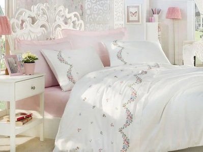 Постельное белье Dantela Vita Lara Cream Сатин з вишивкою d-c22302999 фото