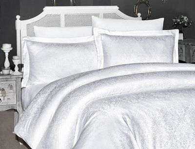Комплект постельного белья First Choice Jacquard Satin Misra JS-121-Misra-Beyaz-Полуторний фото