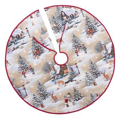 Юбочка под елку гобеленовая EDEN1267 Limaso, Ø90, Круглое, Новогодний, Без люрекса, 75% полиэстер, 22% хлопок, 3% акрил, Гобелен lim_EDEN1267-SD фото
