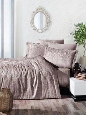 Постельное белье сатин-жаккард Irina Damask kahve SulIr-498230016 фото