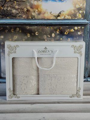 Mame romaska krem набір 2в1 бавовняні рушники Sul-4921 фото