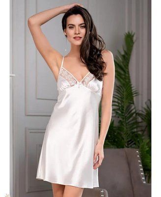 Нічна атласна сорочка біла "Марісія" 8581 Mia-Amore_8581_XS фото