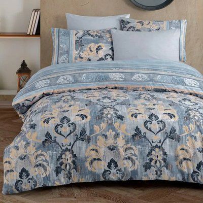 Постільна білизна ранфорс ISTANBUL BRANCO LACIVERT (160x220) 397110 Ista_397110 фото