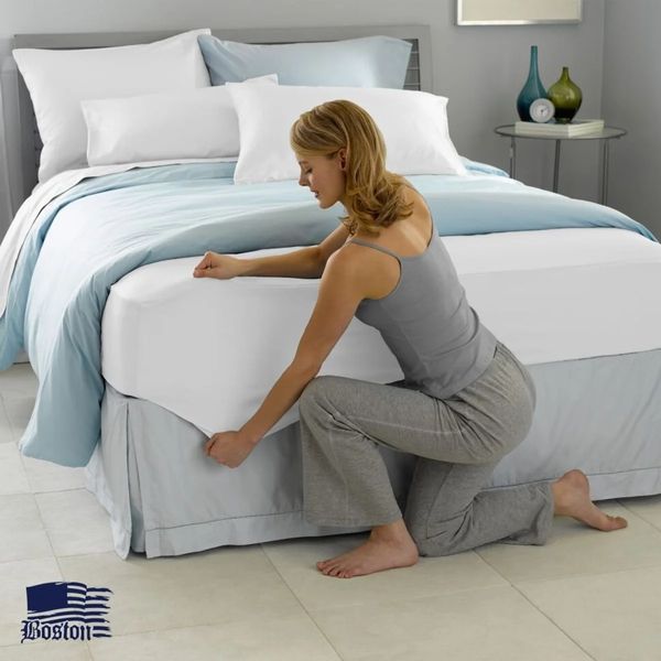 Простирадло на гумці White сатинове Jefferson біле 140х200 posmar54403 фото