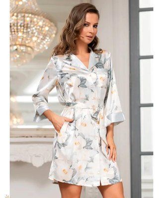 Женский атласный халат на пуговицах "Софи" 8847 Mia-Amore_8847_2XL фото