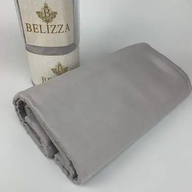 Сатиновая простынь BELIZZA Светло-серая SulBz-18408 фото