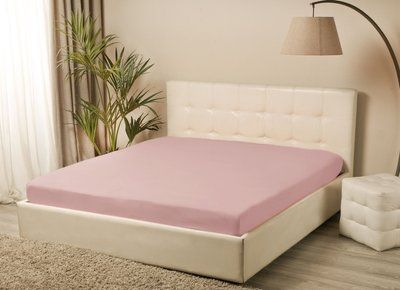 Простыня трикотажная на резинке Iris Home - Пудровый 160x200+25 svt-2000022307147 фото