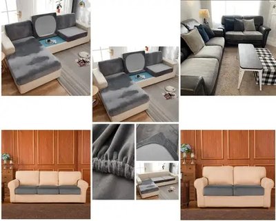 Чохли на диванні подушки сидіння Homytex Світло-сірий 145*185 (85/90)+20см. HT-38921 фото