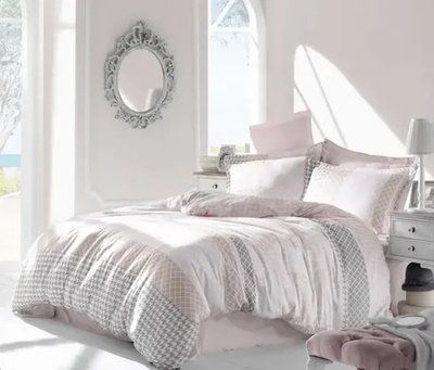 Постельное белье сатин евро размер Altinbasak Risha pembe m012070 фото