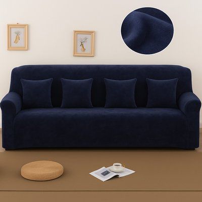 Велюровый чехол на 4-местный диван замша-микрофибра Homytex 6-12610 фото