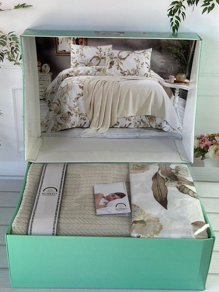 Bej Летний набор с Плед машинная вязка Romeo home Турция Sul-6026 фото