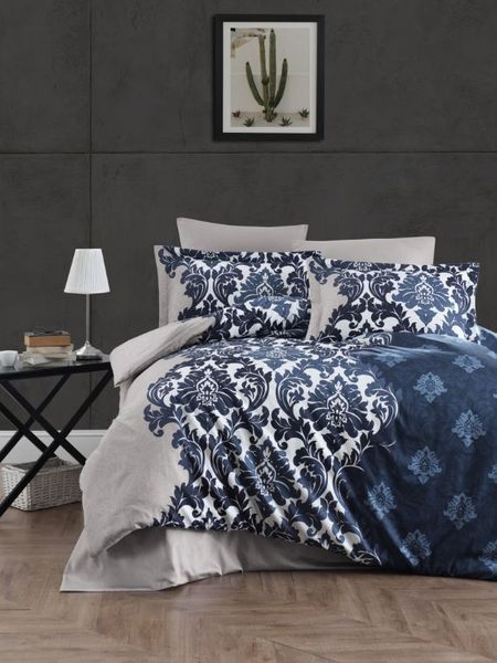 Комплект Cotton Satin S-357 Sierra navy blue S-357-Sierra-navy-blue-Євро фото