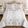 Жаккардовое покрывало с наволочками My Bed, "Eda", Бежево-серый