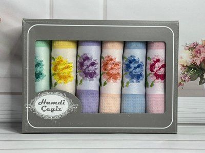 Hamdi renki 45х70см , 6 шт/уп Вафельні кухонні рушники Sul-5678 фото