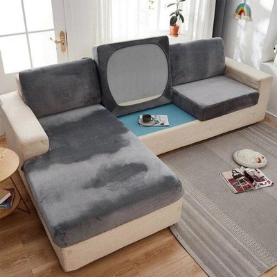 Чохли на дивані подушки - сидушки Homytex Трьохмісні Light Gray 150*190 (50/70) +20 см  HT-38920 фото