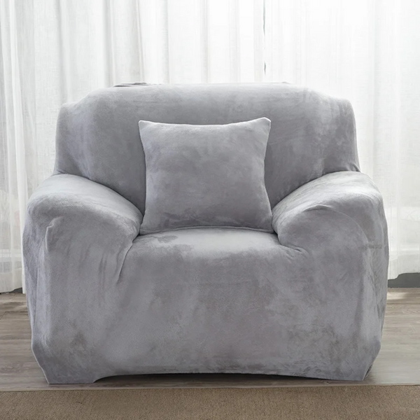 Захисний чохол на крісло Diana Textile Plush Velvet 90-140 см al2045-1-seater-90-140-Silver-Grey фото