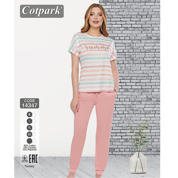 Піжама жіноча Cotpark 14347 Трикотаж Футболка і штани Pigama-143-XL фото