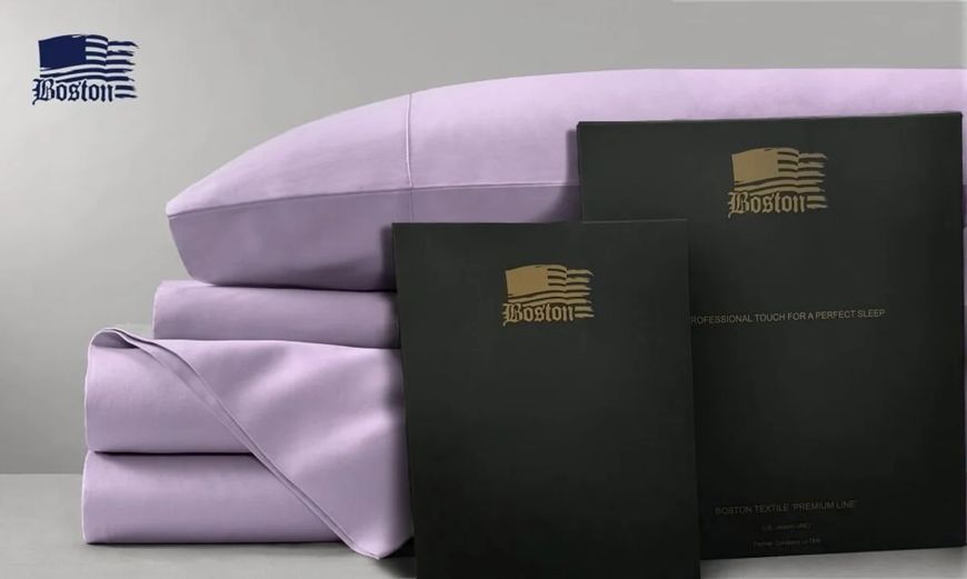 Простыня Lilac сатиновая Jefferson сиреневая 240х260 posmar54631 фото