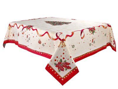 Новорічна гобеленова скатертина з люрексом Navidad lefard_716-116 фото
