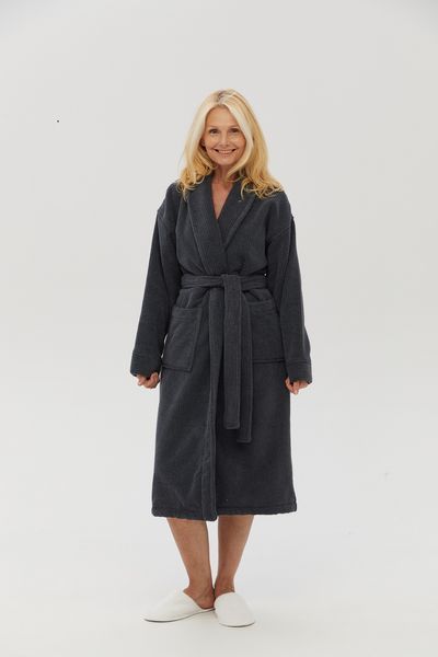 Халат unisex Lotus Home - Bold New Microcotton antrasit махровий 2XL svt-2000022329538 фото
